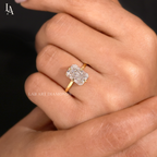 Radiant Cut Hidden Halo Solitaire Engagement Ring
