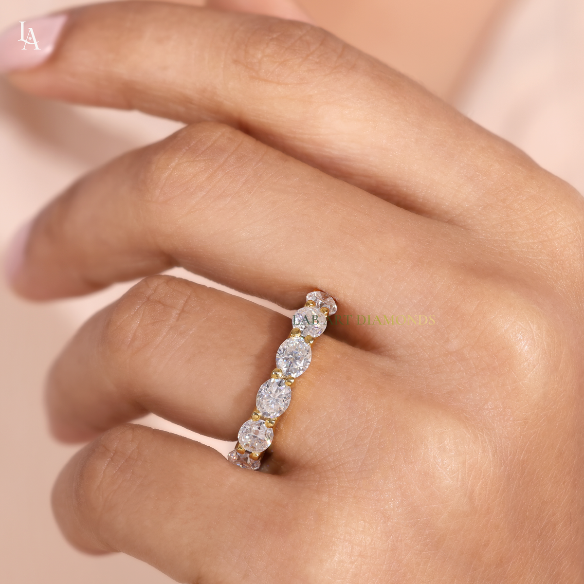 Oval Cut Half Eternity Band
