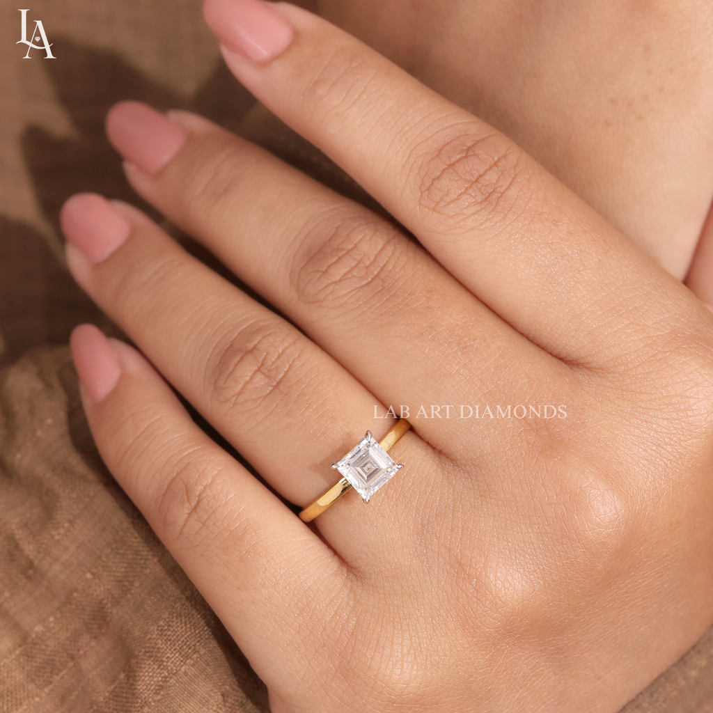 Asscher Cut Solitaire Engagement Ring