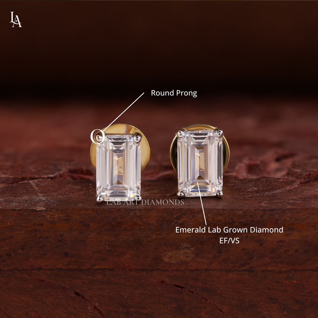 Emerald Cut Stud Earrings