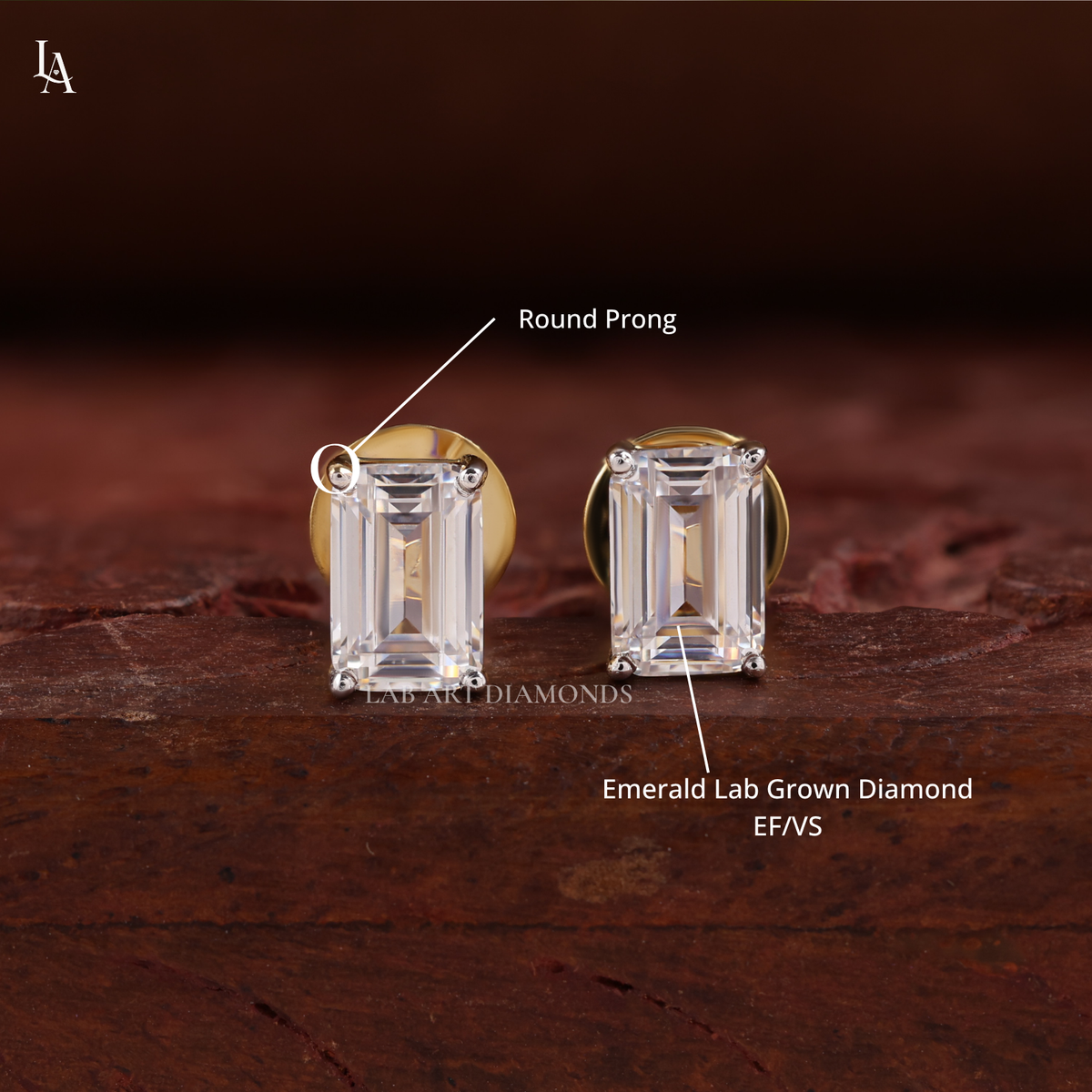 Emerald Cut Stud Earrings