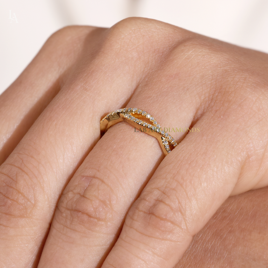 Twisted Infinity Half Eternity Band