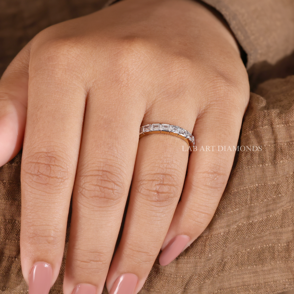 Emerald Cut Full Eternity Band