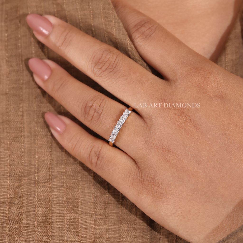 Princess Cut Half Eternity Band