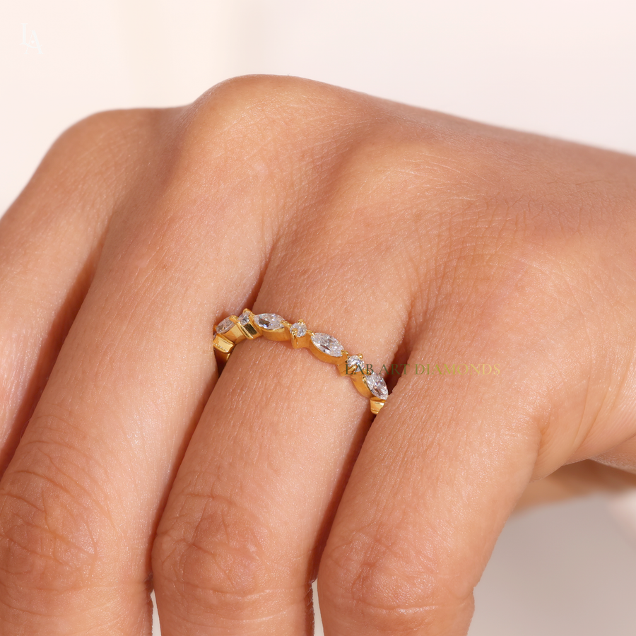 Vintage Marquise Half Eternity Band