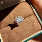 Princess Cut Pave Solitaire Engagement Ring