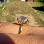Emerald Cut Hidden Halo Engagement Ring
