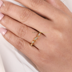 Twisted Dainty Spiral Half Eternity Ring
