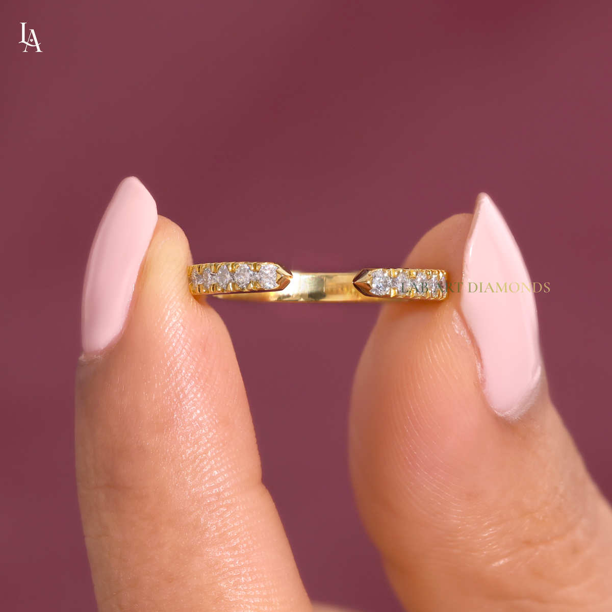 Modern Open Cuff Round Pave Half Eternity Adjustable Band
