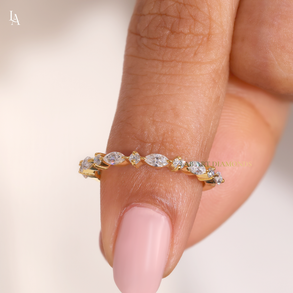 Vintage Marquise Half Eternity Band