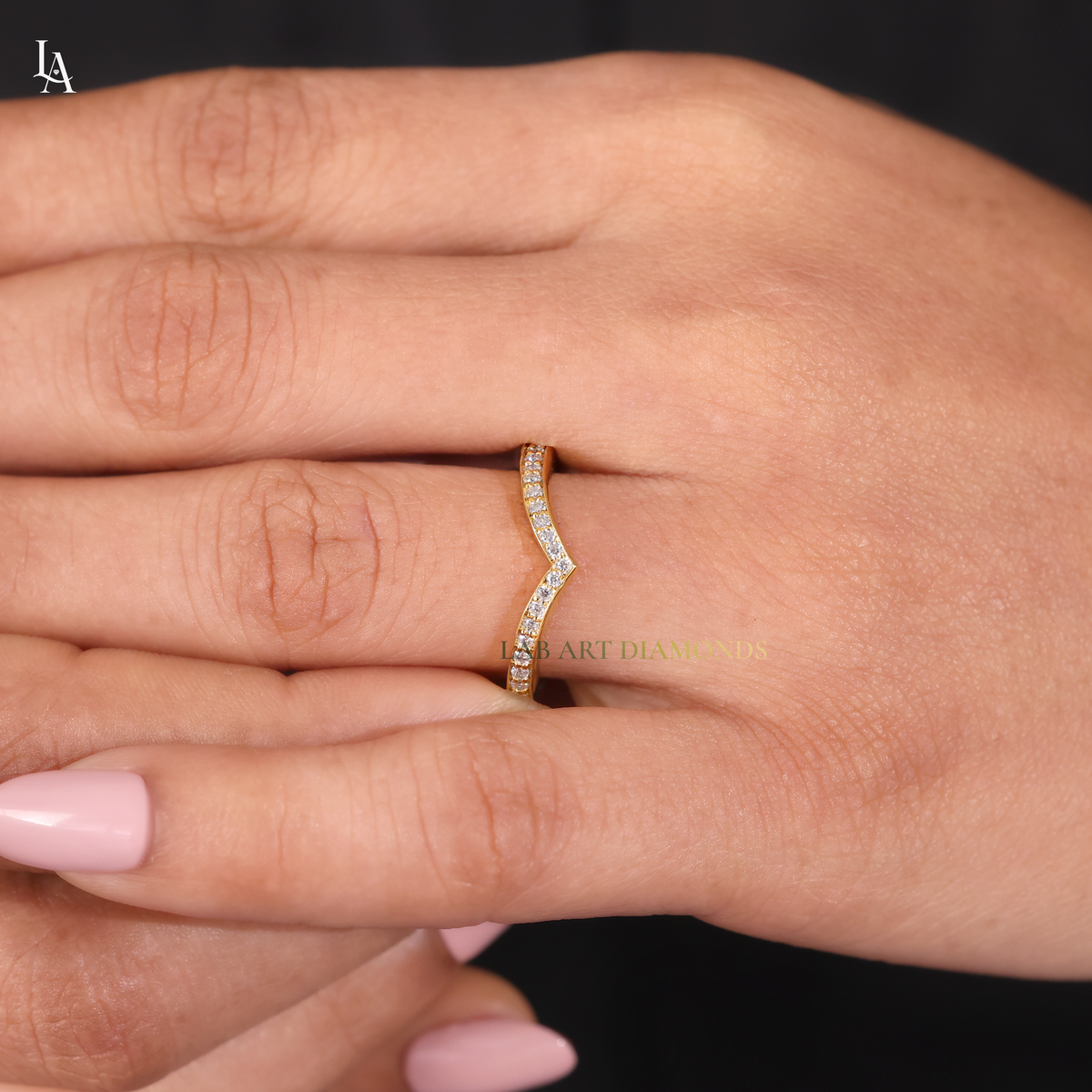 Curved Wishbone V shape Stacking Ring