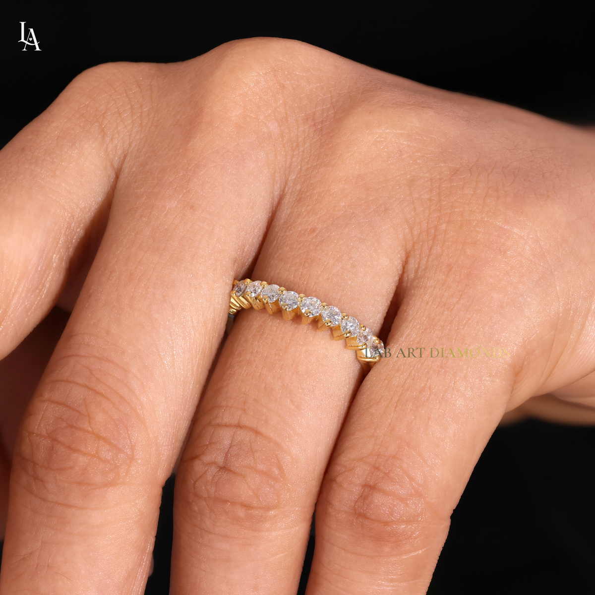 Round Cut Half Eternity Band