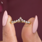 Chevron V Shaped Contour Ring