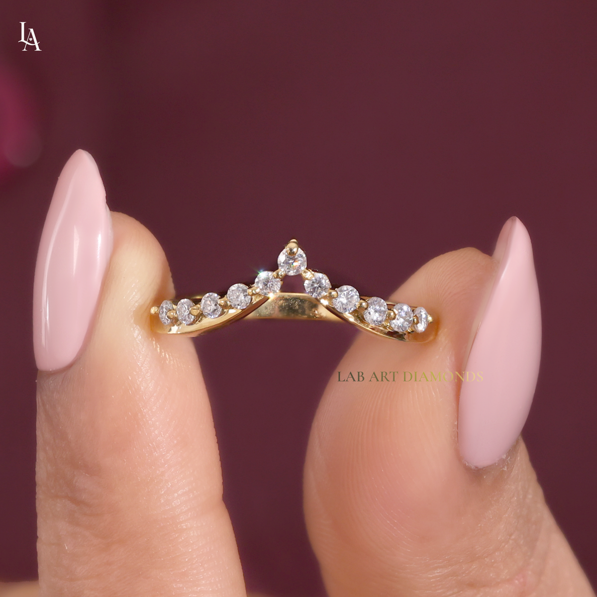 Chevron V Shaped Contour Ring