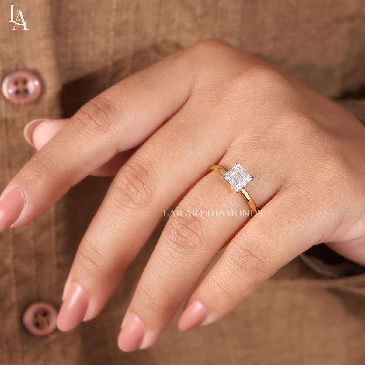 Asscher Cut Solitaire Engagement Ring