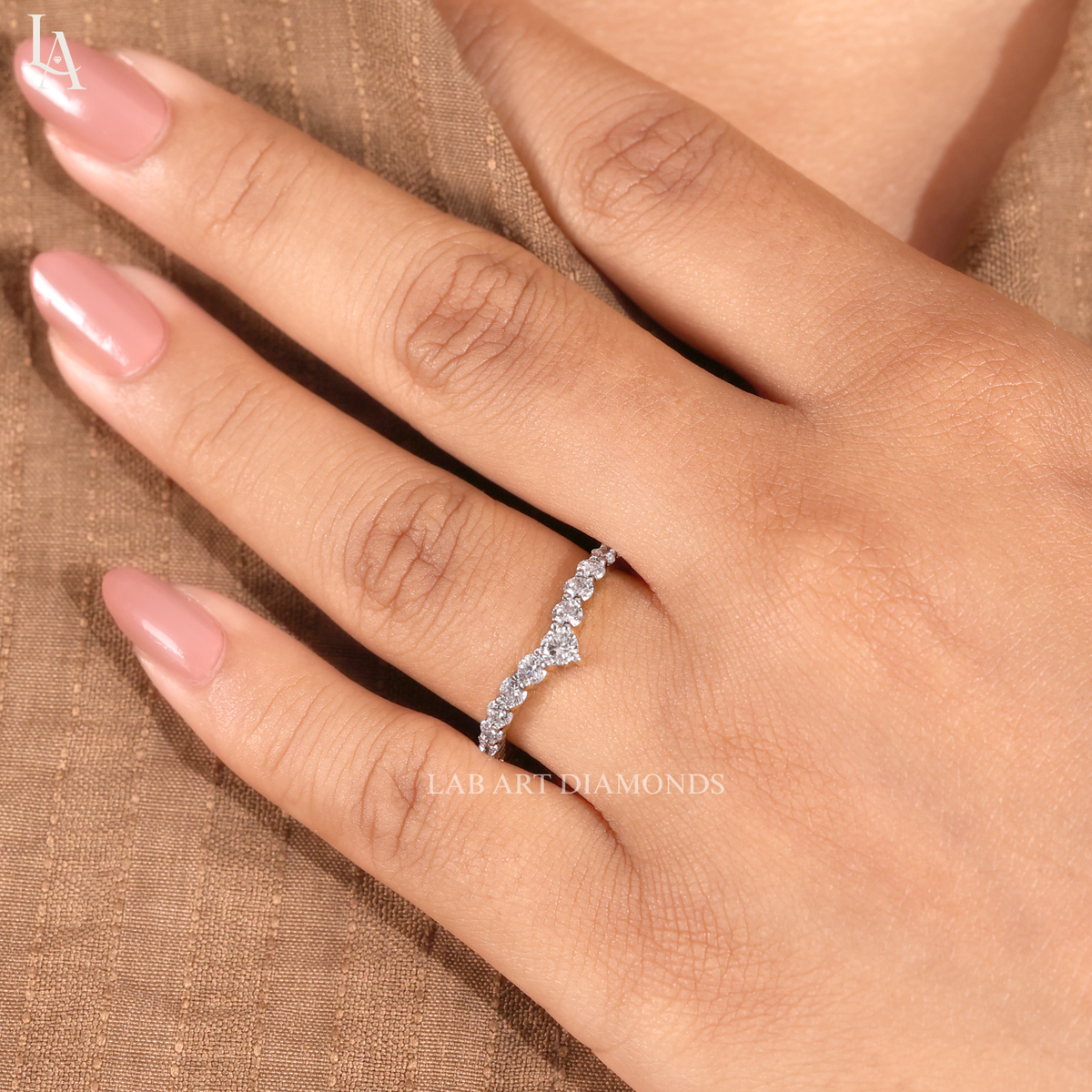 V Shaped Chevron Eternity Band