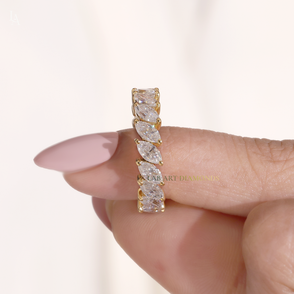 Marquise Cut East West Wedding Ring