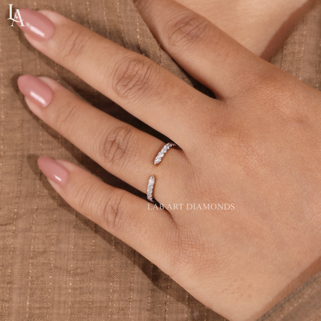 Open Cuff Pave Wedding Band