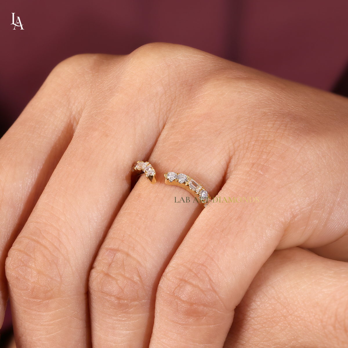 Bagutte Open Ended Stacking Art Deco Ring