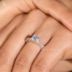 Beaded Twist Milgrain Pave Engagement Ring