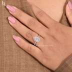 Pear Cut Halo Pave Band Engagement Ring
