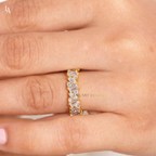 Mixed Cut Baguette Art Deco Wedding Ring