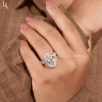 Oval Cut Hidden Halo Engagement Ring
