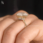 Pear Cut Hidden Halo Solitaire Engagement Ring