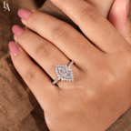 Marquise Cut Halo Engagement Ring