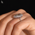 Large Oval Cut Champagne Statement Cocktail Ring