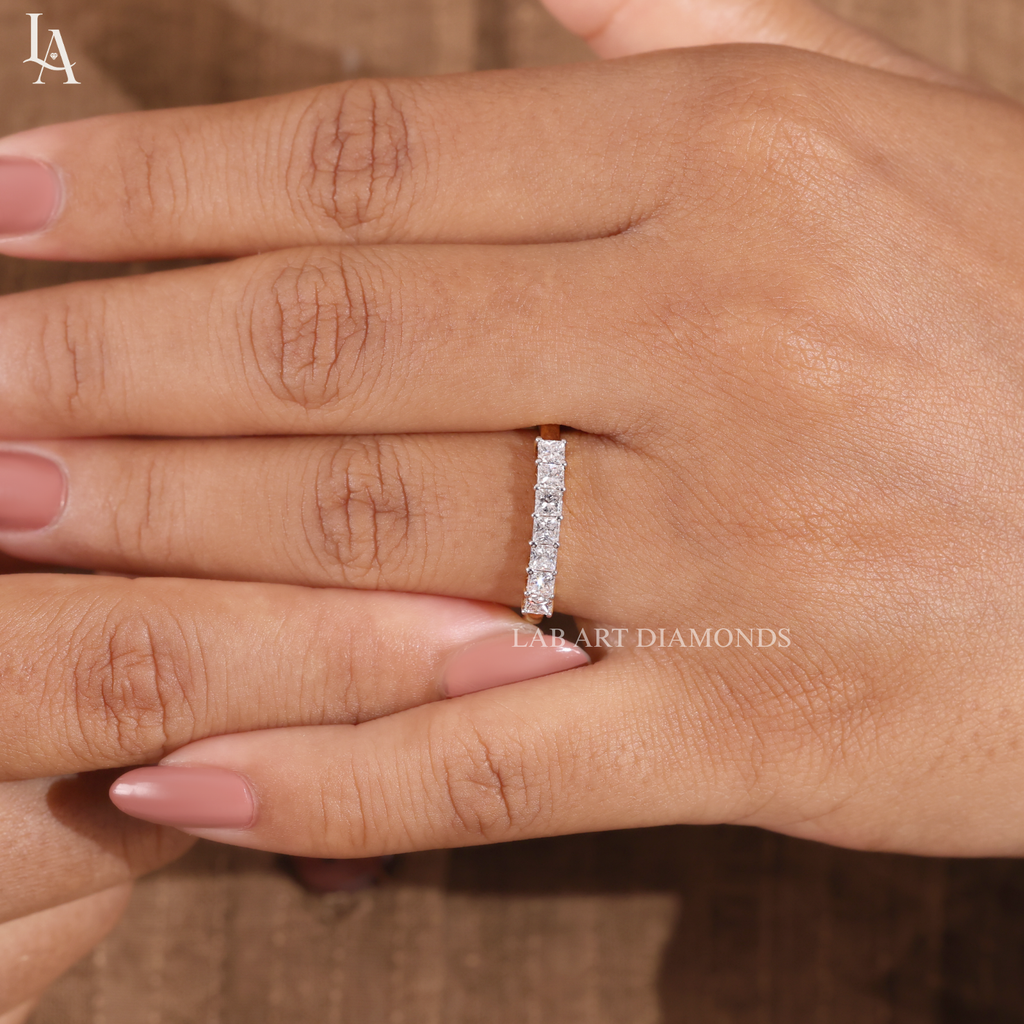 Princess Cut Half Eternity Band