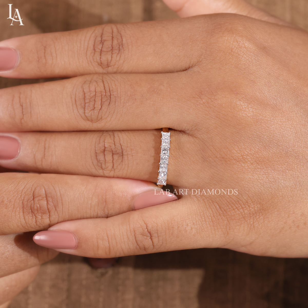 Princess Cut Half Eternity Band