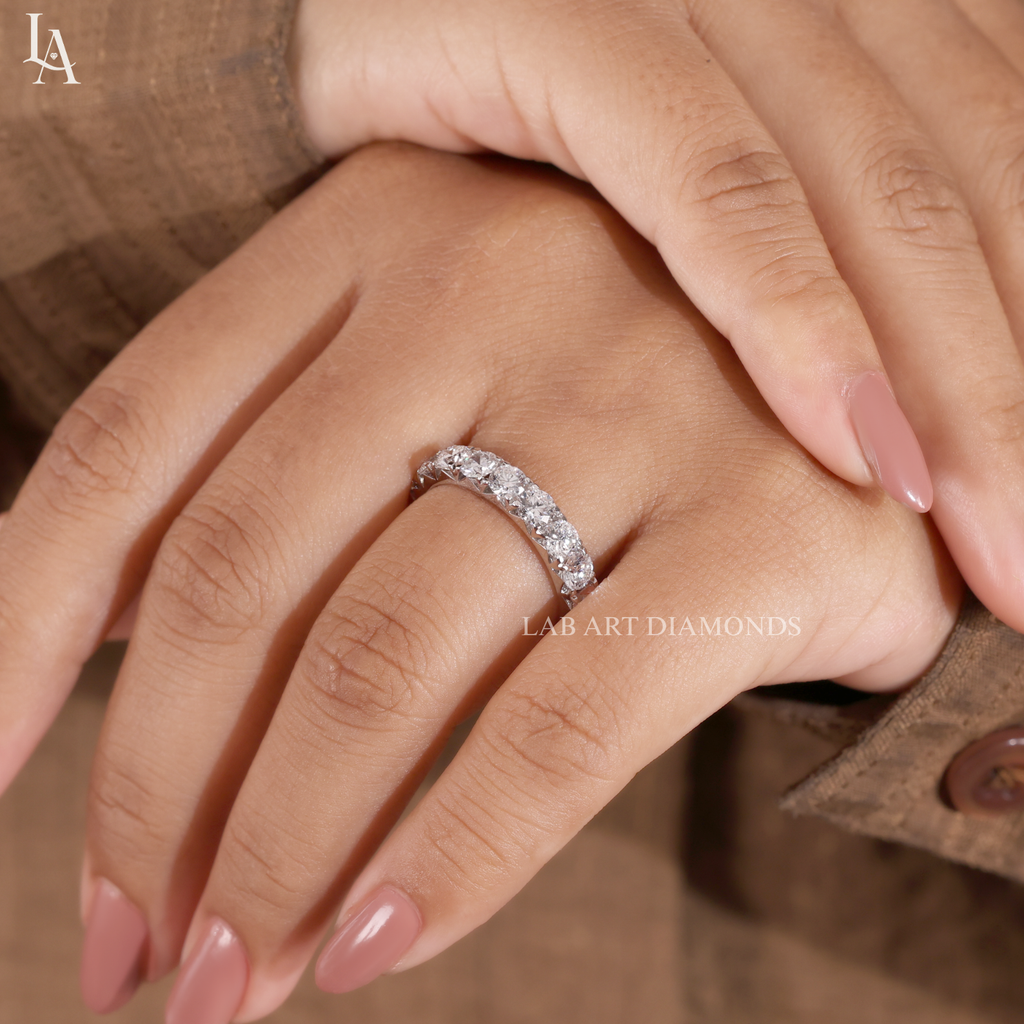 Round Wide Diamond Full Eternity Band