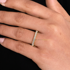 Round Cut Half Pave Eternity Band