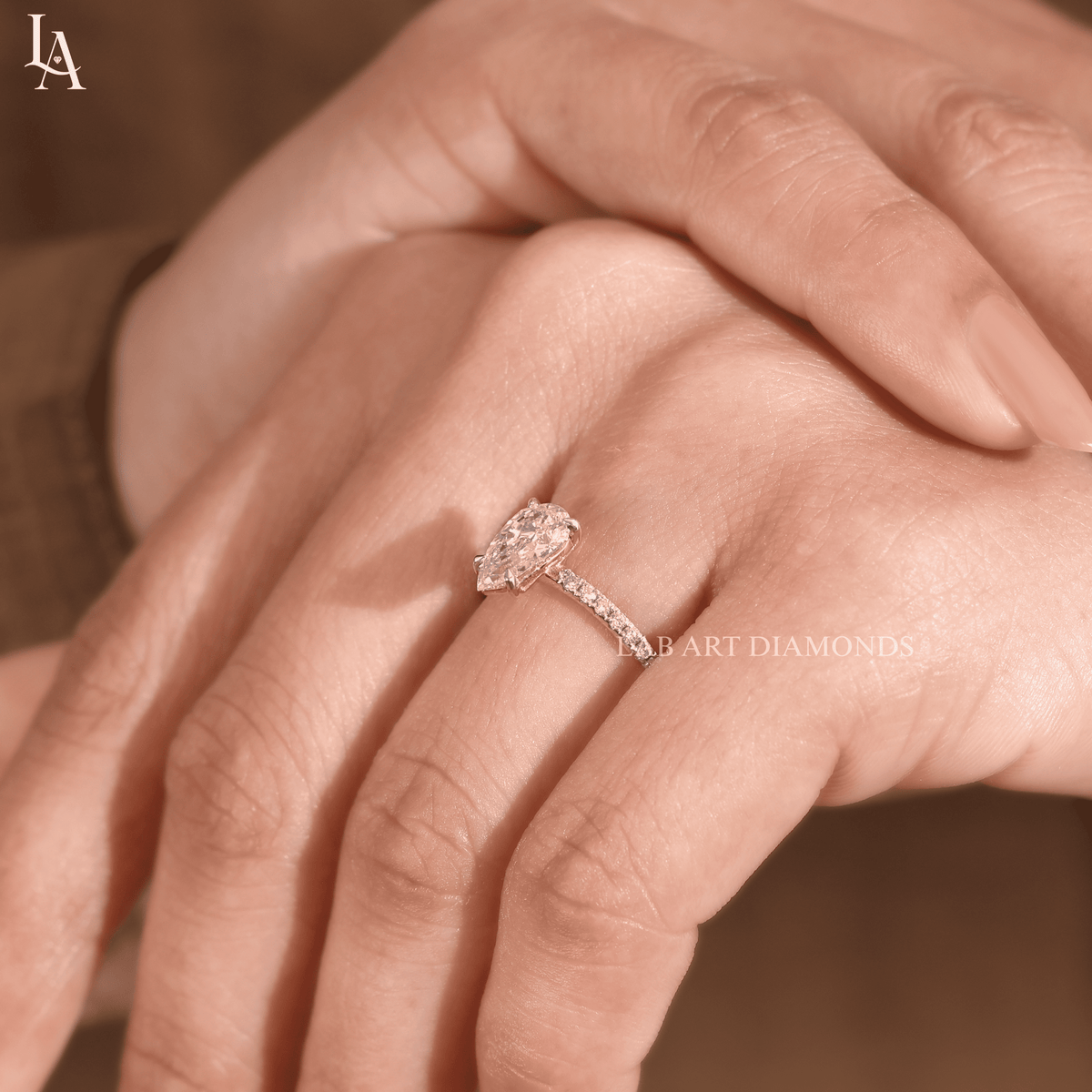 Pear Cut Tear Drop Solitaire Engagement Ring