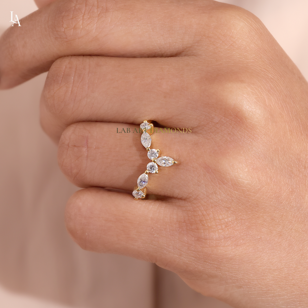 Marquise Cut Tiara Curved Contour Ring