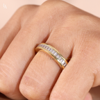Bagutte Cut Channel Set Wedding Ring