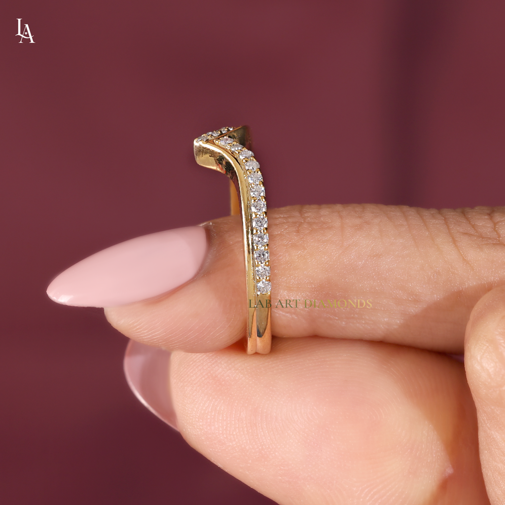 Double Wishbone Two Row Chevron Stacking Ring
