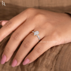 Pear Cut Tapered Pave Band Engagement Ring