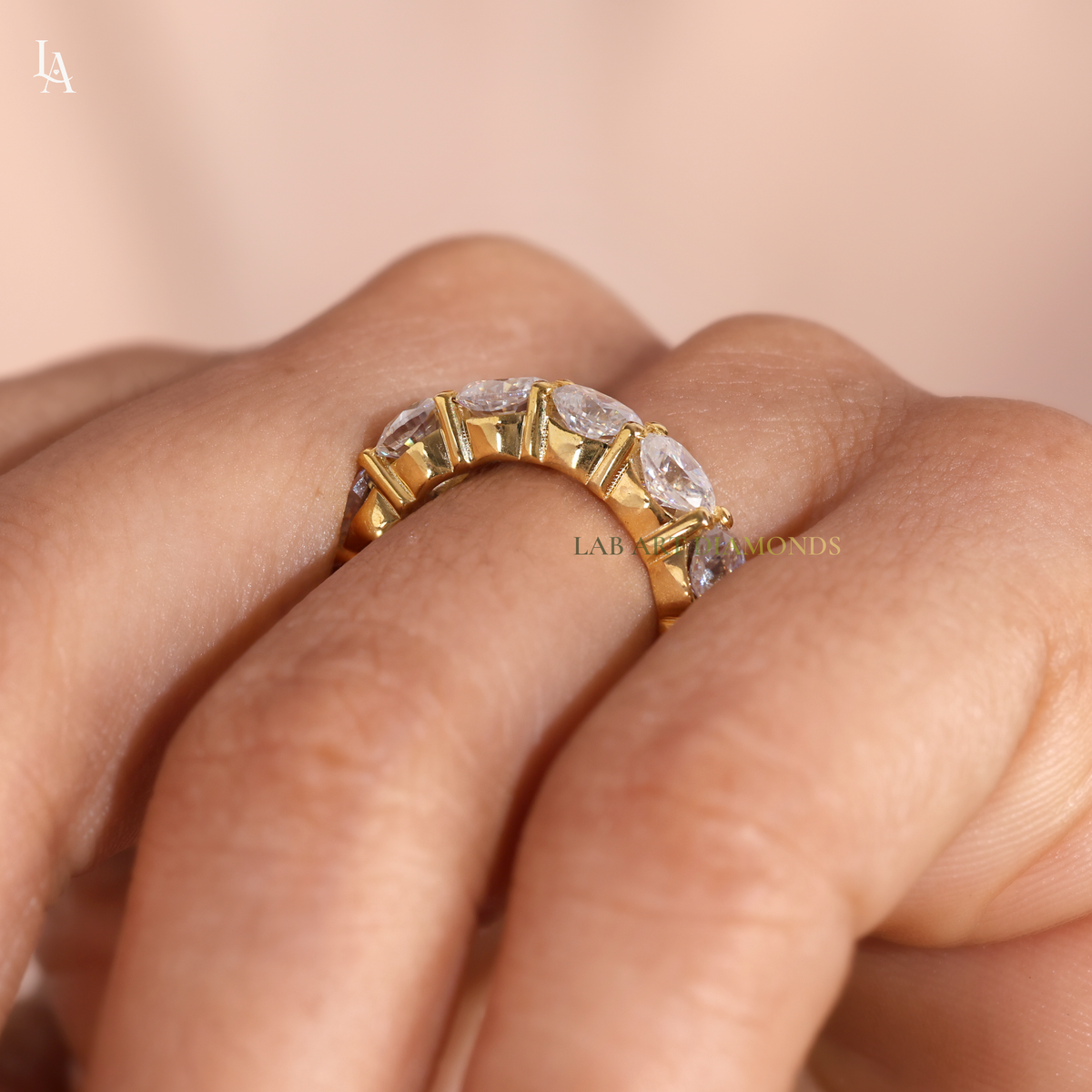 Oval Cut Half Eternity Band