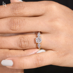 Vintage Round Cut Milgrain Engagement Ring