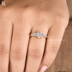 Emerald Cut Three Stone Engagement Ring