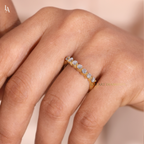 Round Cut Half Eternity Band