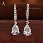 Pear Cut Lab Grown Diamond Drop Earrings