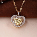 Heart Cut Yellow Lab Grown Diamond Pendant Necklace
