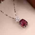 Cushion Cut Ruby Pendant Necklace