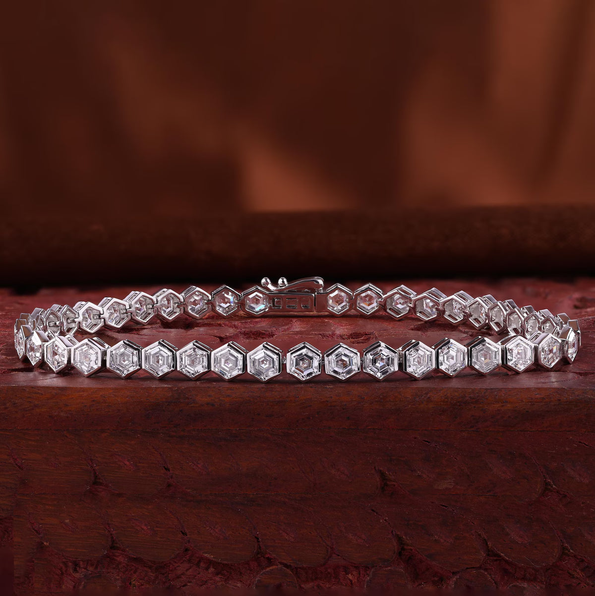 Hexagonal Lab Grown Diamond Tennis Bracelet