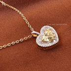 Heart Cut Yellow Lab Grown Diamond Pendant Necklace