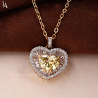 Heart Cut Yellow Lab Grown Diamond Pendant Necklace