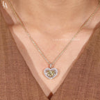 Heart Cut Yellow Lab Grown Diamond Pendant Necklace